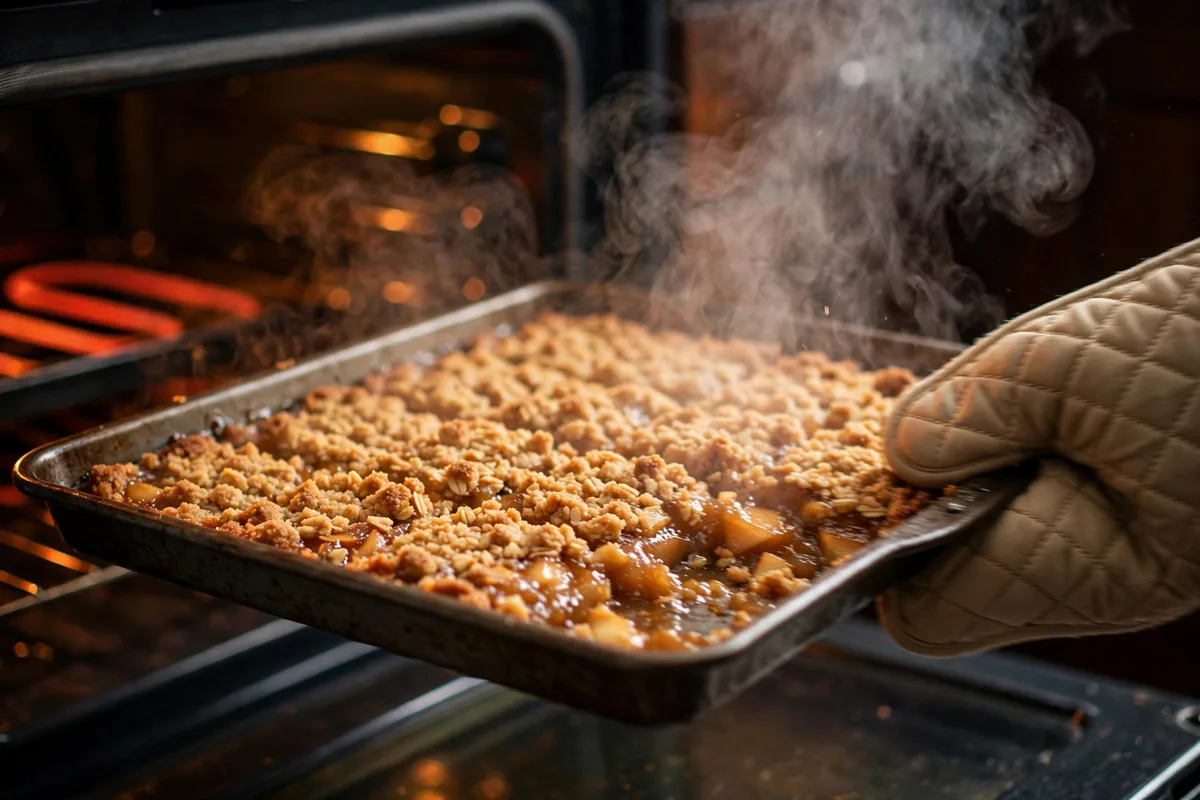 Apple Butter Bars with Oat Crumble - cooking