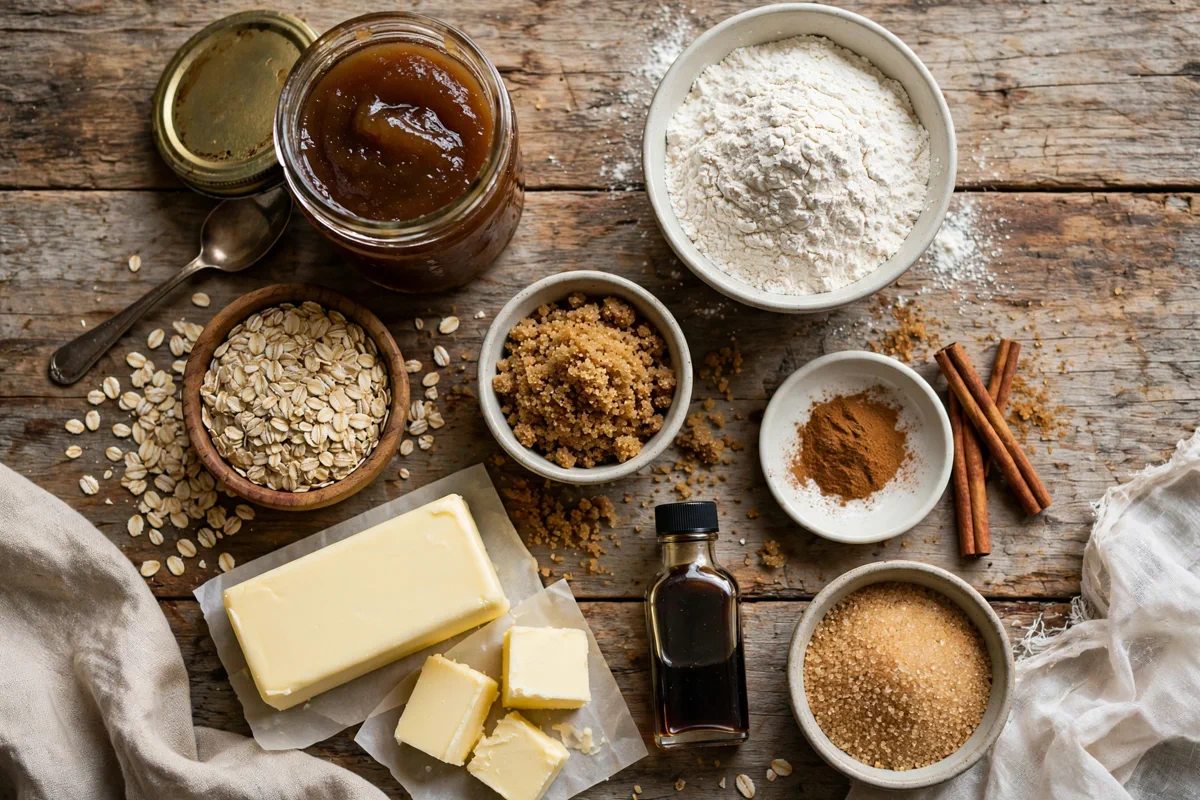 Apple Butter Bars with Oat Crumble - prep