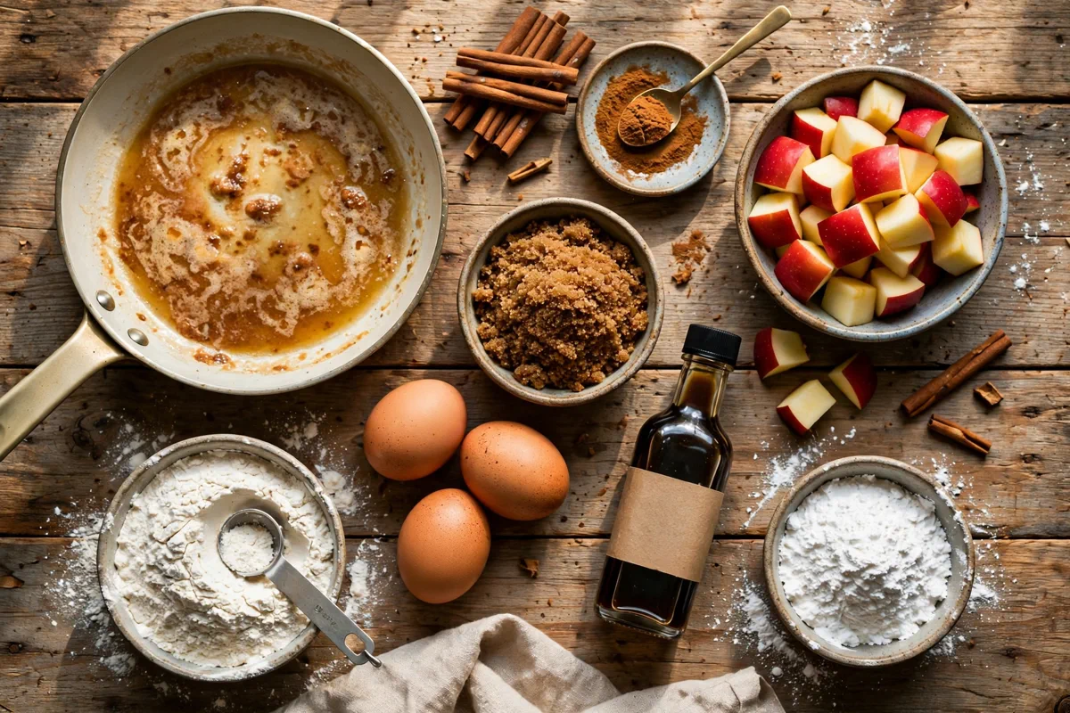 Brown Butter Apple Blondies with Cinnamon Glaze - prep
