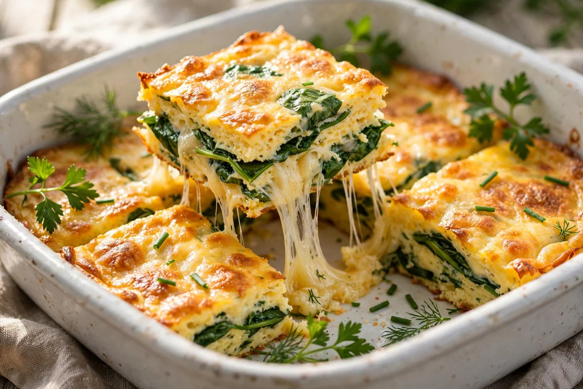 High-Protein Cottage Cheese Egg Bake with Spinach