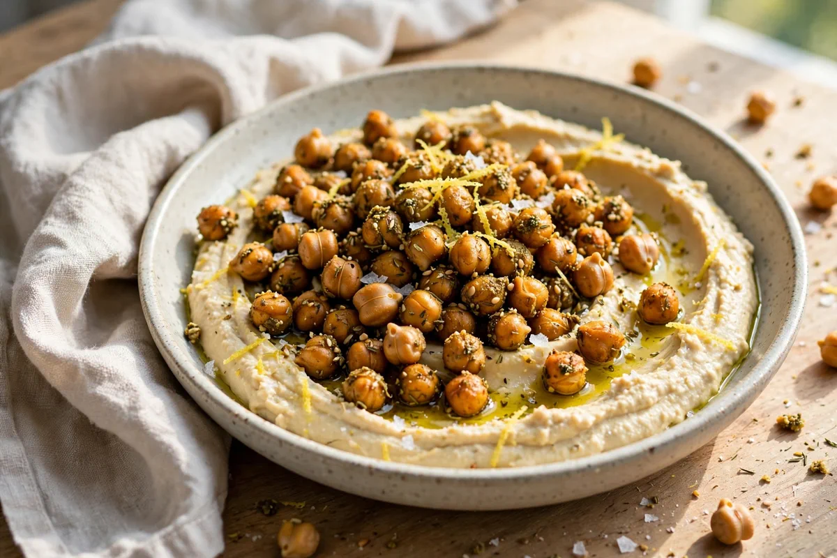 Crispy Za'atar Chickpeas (Air Fryer or Oven) - plated