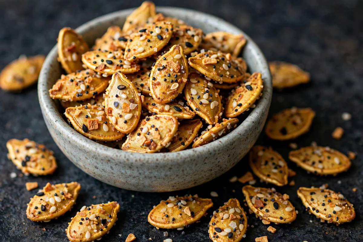Everything-Bagel Roasted Pumpkin Seeds