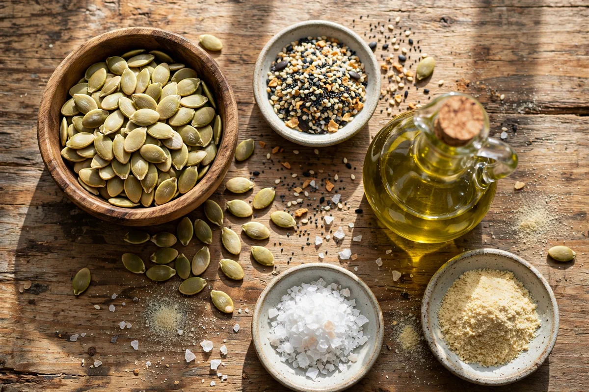 Everything-Bagel Roasted Pumpkin Seeds - prep