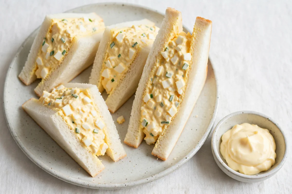 Japanese Egg Salad Sando (Tamago Sando) - plated
