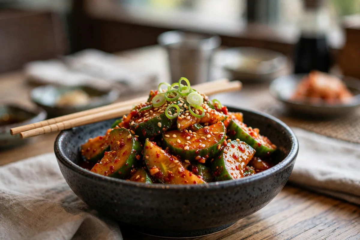 Spicy Korean Cucumber Salad (Oi Muchim) in 10 Minutes - plated
