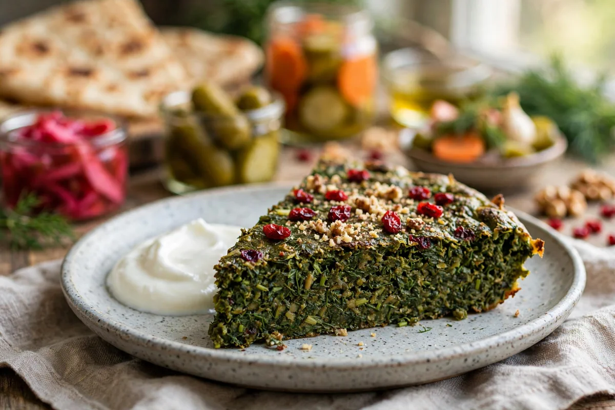 Kuku Sabzi (Persian Herb Frittata) - plated