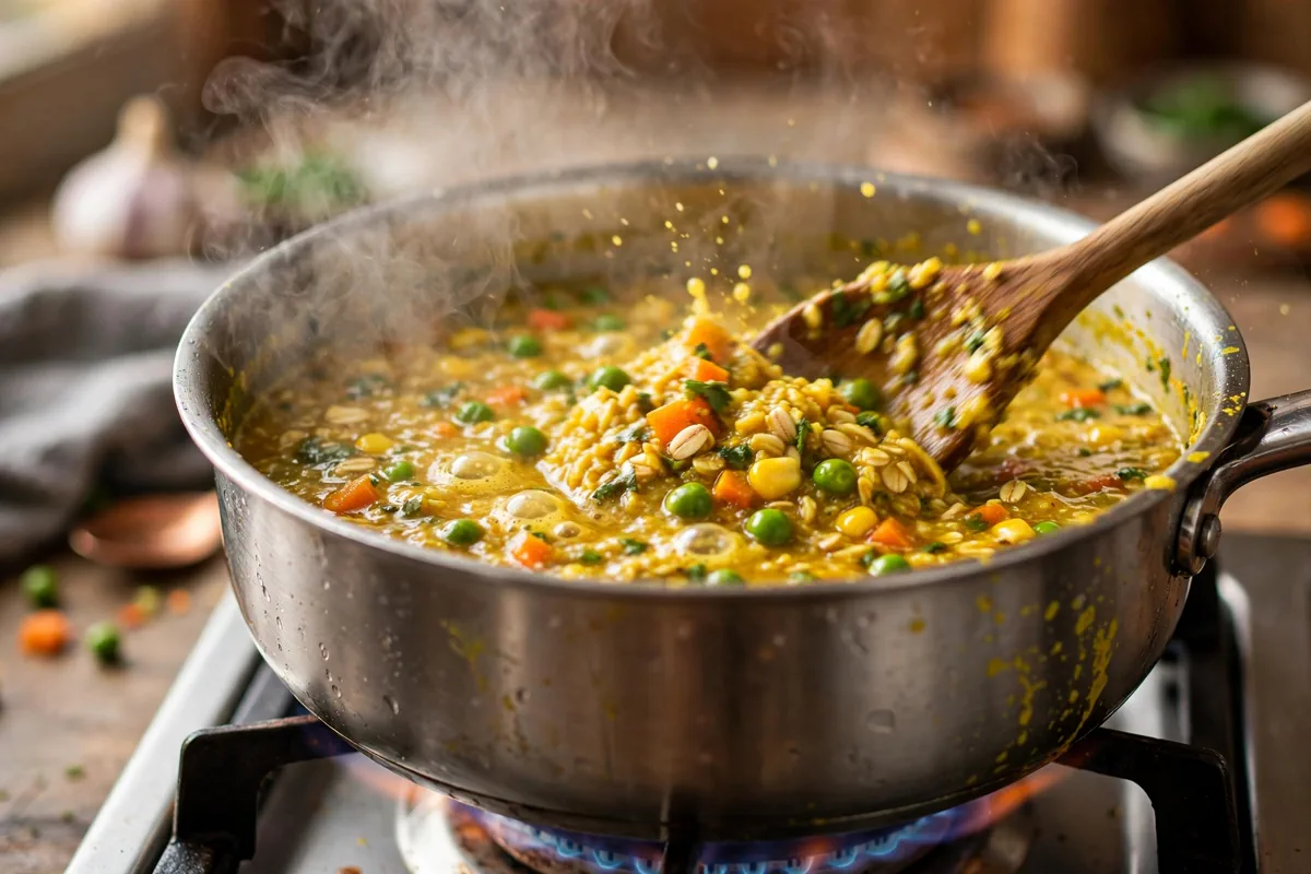 Masala Oats Recipe (Savory Indian-Spiced Oatmeal) - cooking