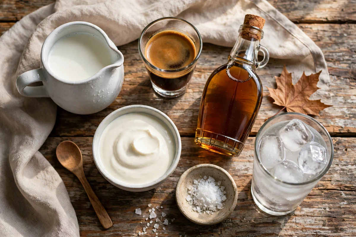 Salted Maple Iced Coffee with Cold Foam - prep