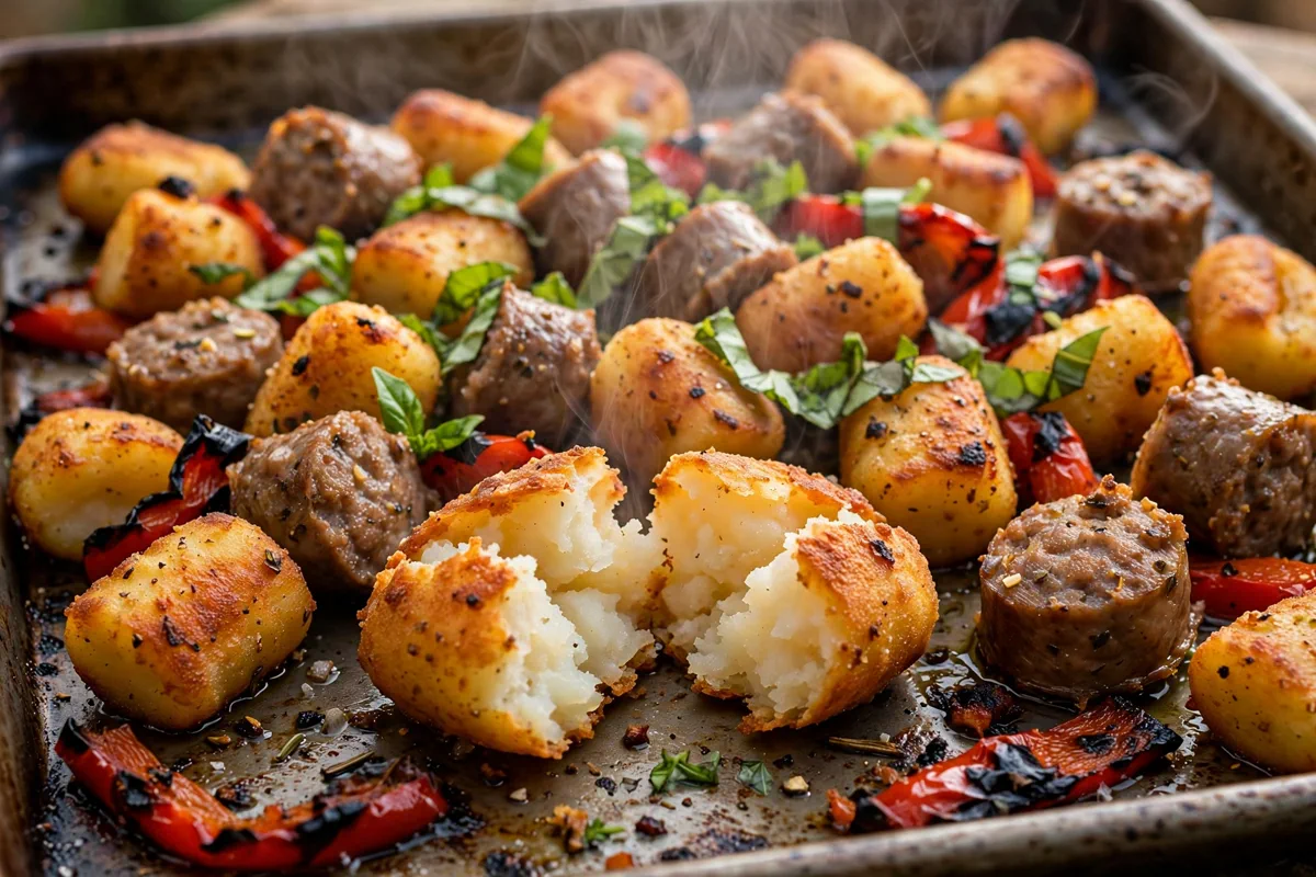 Sheet-Pan Crispy Gnocchi with Sausage and Peppers