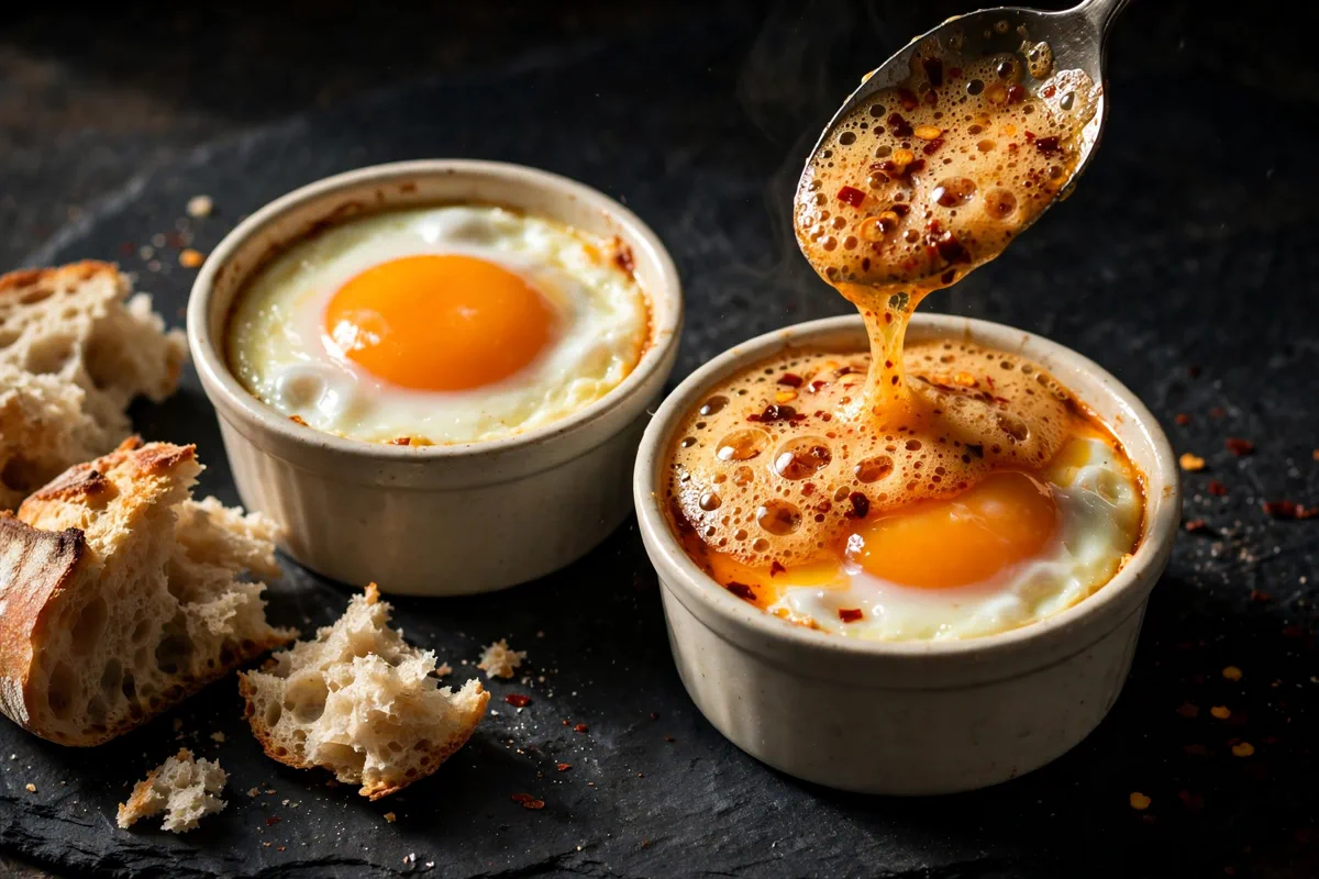 Shirred Eggs with Chili Butter (Oven-Baked Eggs)