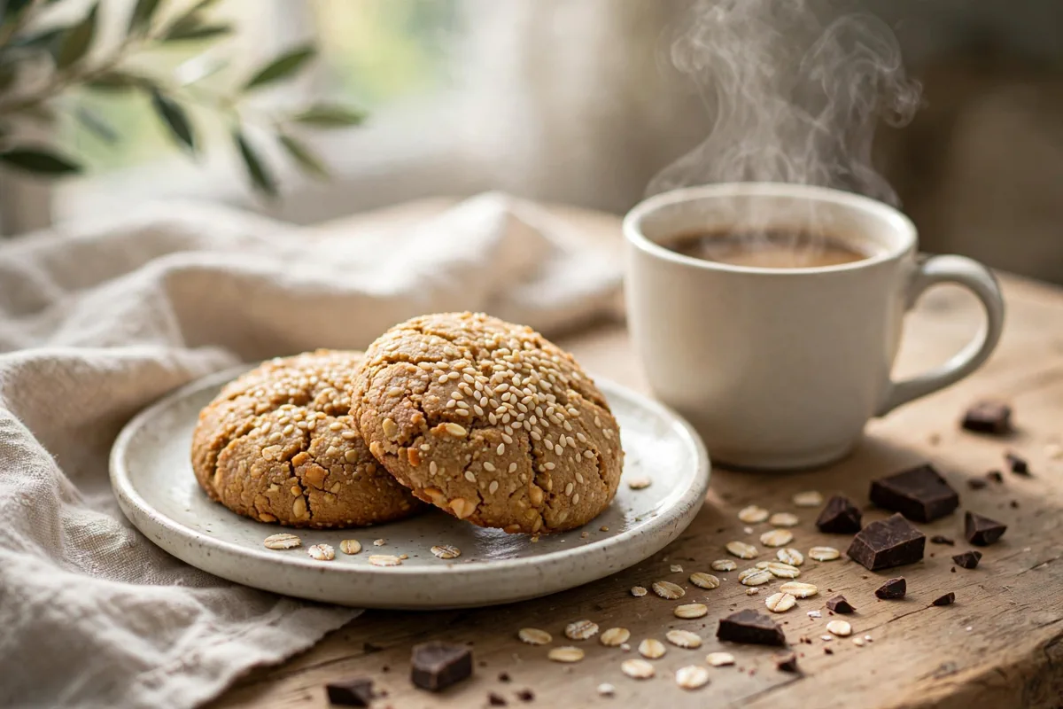 Tahini Breakfast Cookies (One Bowl, No Refined Sugar) - plated