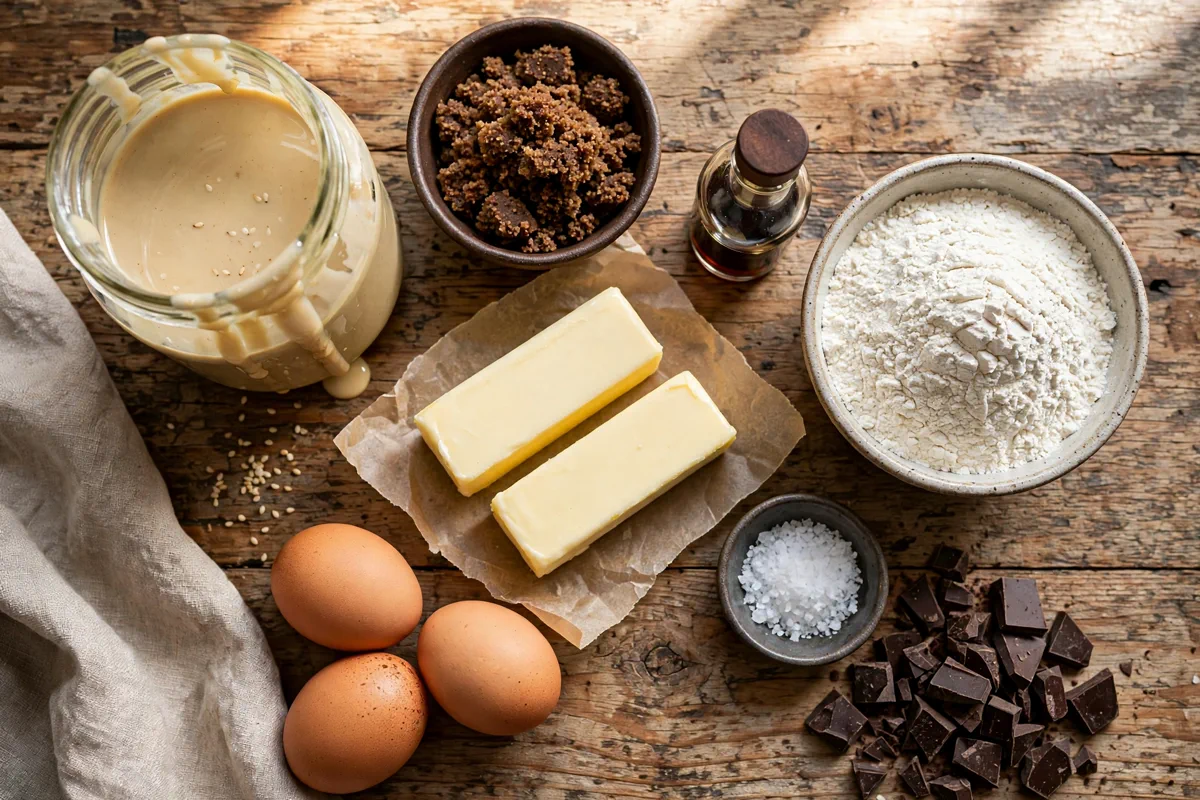 Tahini Chocolate Chip Blondies (Chewy & Salty-Sweet) - prep